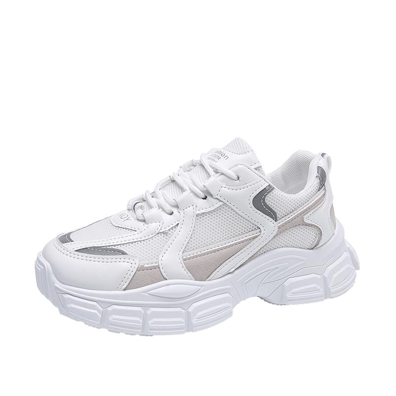 Модные женские кроссовки 2024 года, осенние женские туфли на платформе, белые сетчатые дышащие кроссовки, теннисные женские повседневные туфли для папы, zapatos mujer