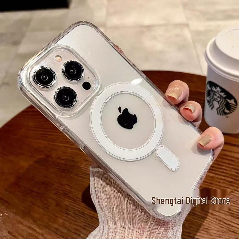 Прозрачный Магнитный Ударопрочный Акриловый Чехол для iPhone 16 Pro Max и iPhone 17