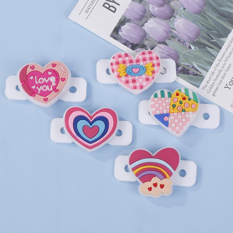 Милые красочные силиконовые виброгасители для теннисной ракетки в форме сердца, теннисная ракетка, антивибрационные теннисные аксессуары