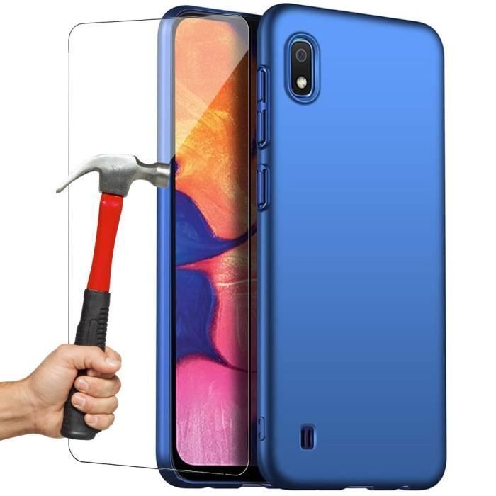 Coque de Protection - PROSHOP - Samsung Galaxy A10 - Souple - Bleu - 2 Verres Trempés