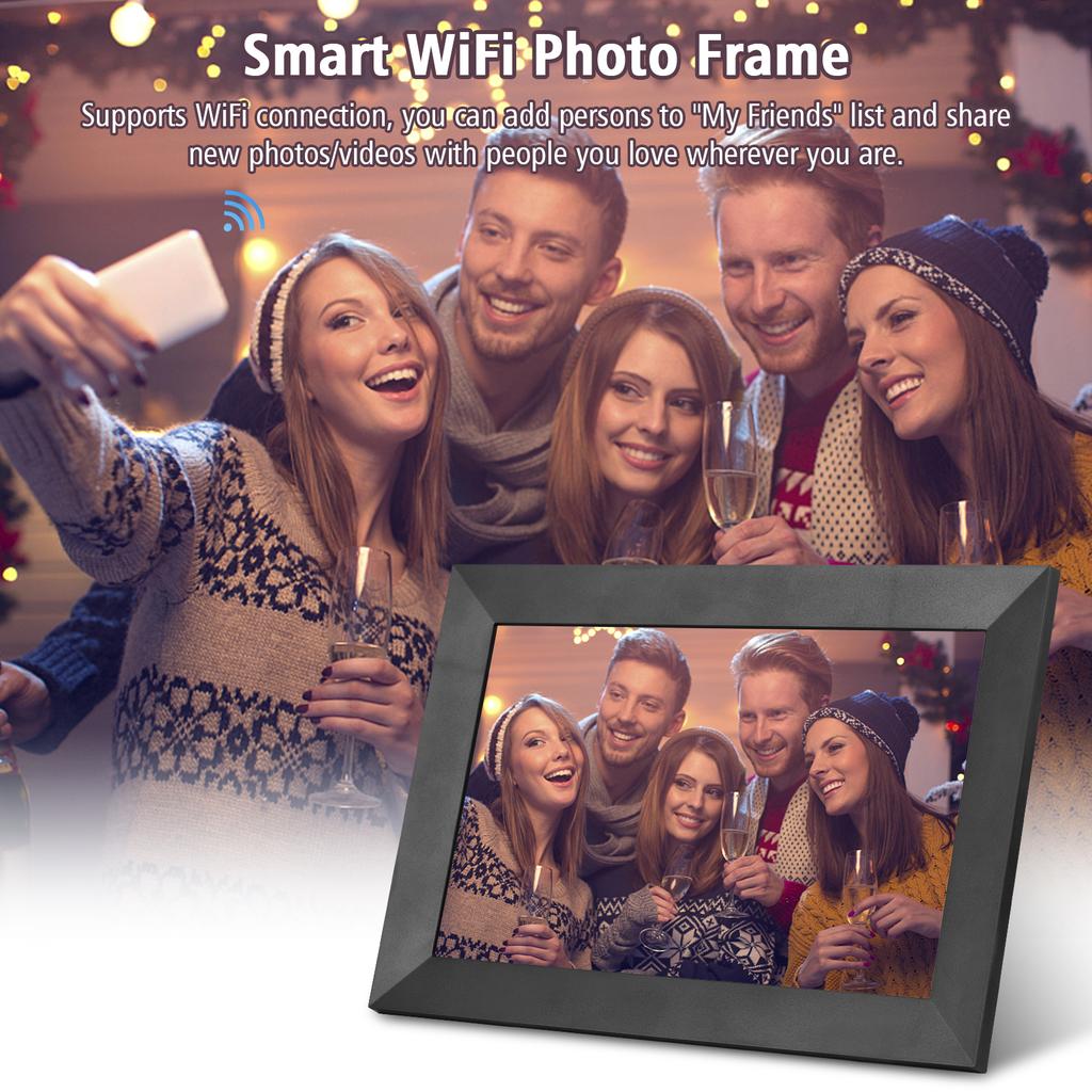 Andoer 10.1 Inch Smart WiFi Photo Frame Digital Picture Frame HD IPS Touch-screen 1280*800 Photo