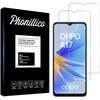 Защитная пленка - Phonillico - Oppo A17 - Упаковка из 2 штук - Закаленное стекло - Устойчивая к царапинам