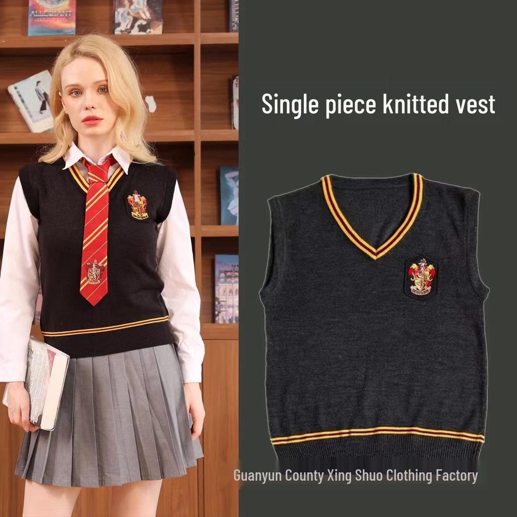 Унисекс Кофта без рукавов с V-образным вырезом Косплей Свитер Академии Магии Гарри Поттера