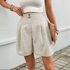 Женские шорты кэжуал однотонные с эластичной талией Удобные шорты