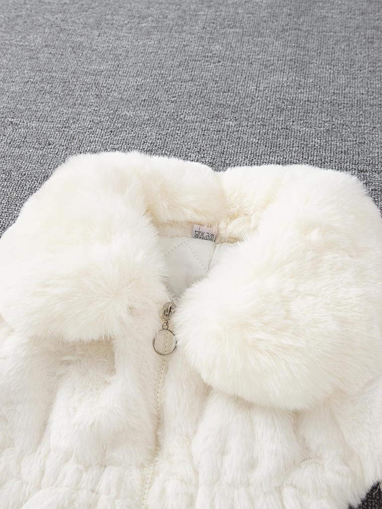 Девочковая осенне-зимняя куртка-свитер с помпоном из искусственного меха