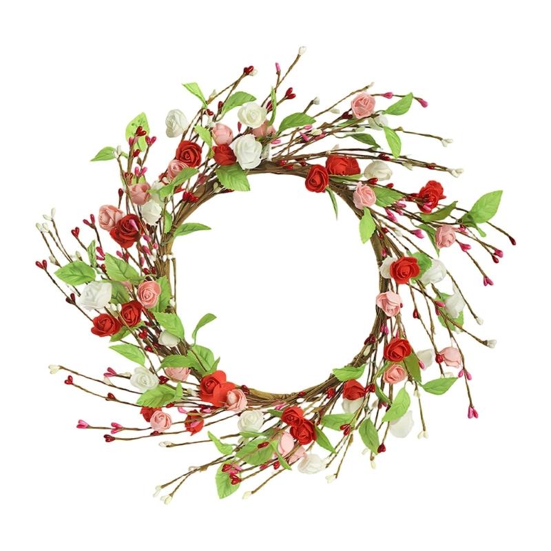 Artificial Heart Berries Wreath For Valentines's Day Decoration Decorative Garland Wedding Window Table Centerpieces