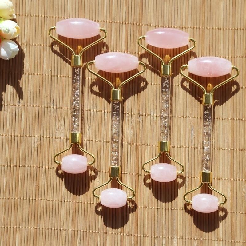 1 шт., массажер для ухода за лицом, нефритовые ролики, красота, здоровье, очистка кожи, лифтинг подбородка, массажер с натуральным камнем, гуашью