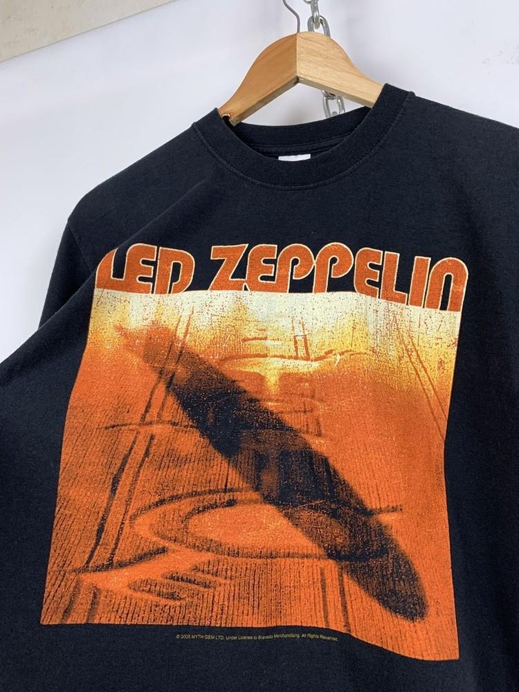 2005 Винтаж Led Zeppelin Черная Ретро Стиль Группа Унисекс Футболка Репринт KH11756 Унисекс Футболка