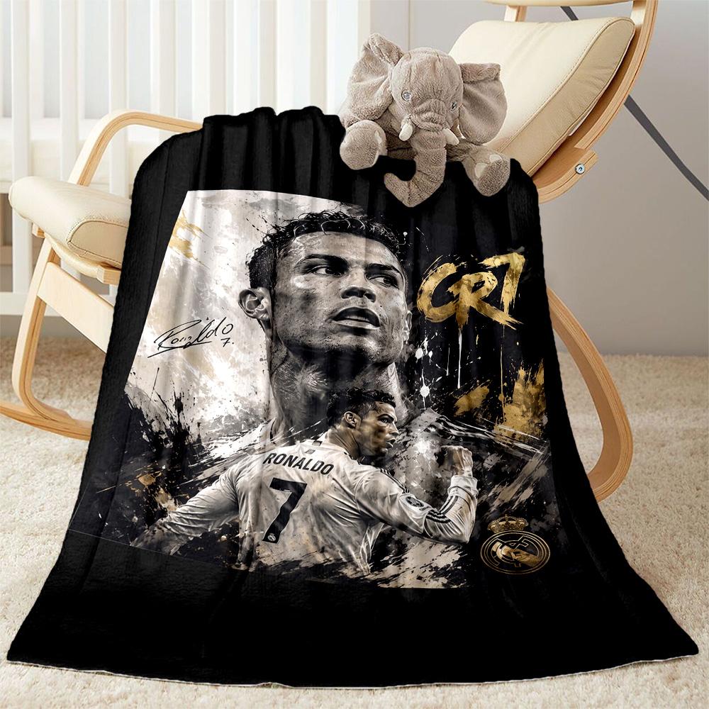 Ronaldo's Legacy Soccer Blanket Comfortable Great for Chair Bed Office Chair Four Seasons Multipurpose Modern Style Gifts For Family Or Friends