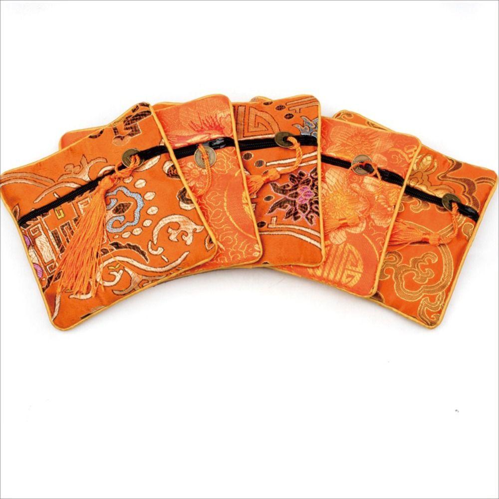 Tassel Flower Jewelry Packing Bag Copper Cash Pendant Chinese Style Money Bag Outdoor