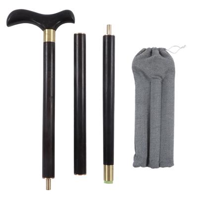 Трость для ходьбы из африканского черного дерева, съемная, эргономичная, для пожилых людей, 3-секционная, для восстановления
