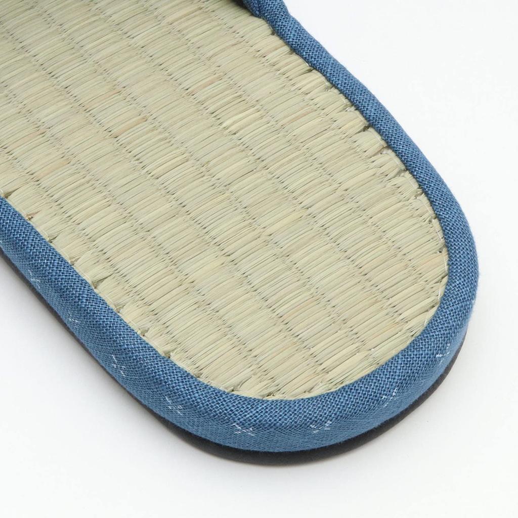 Japanese Cross Mosquito Kasuri Pattern Tatami Size Set of 3 [Lifestyle] Japanese-made Front-Opening Slippers, L, [Kahoku Slippers, Kahoku, Yamagata,