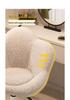 Cream Style Rotating Makeup Chair for Girls' Bedroom, Plum Blossom Design Nail Art Stool with Special Casters.