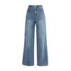 New Versatile Straight-flare Jeans for Women In Summer High Waist Loose Wide-leg Floor Bell-bottom Trousers