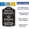 Private Property No Parking Violators Will Be Towed Away at Vehicle Owner's Expense Sign 12" x 18" Metal Rust-Free Aluminum UV Protected Sturdy 2