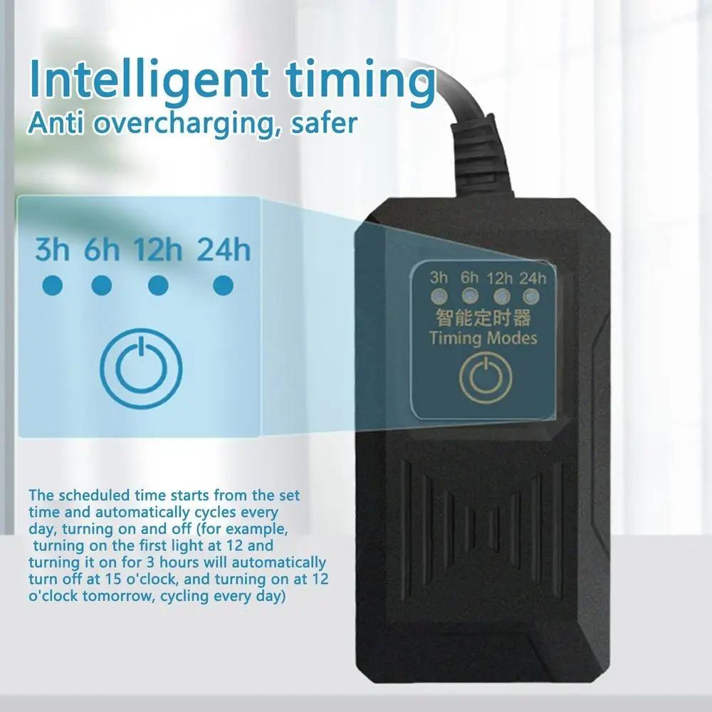 Stable Aquarium Timer Black Generator Timing Switch Durable Fish Tank Timer for Home LED Lights