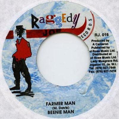 7-дюймовая пластинка BEENIE MAN - Farmer Man Raggedy Joe 1997 Ямайка Регги, Ска и Даб