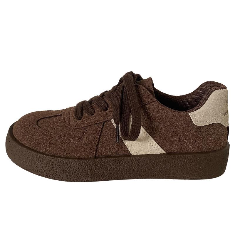 H1373 Mango head гонконгский стиль немецкие кроссовки женские ретро обувь осень 2024 новые шнурованные туфли с плоским дном