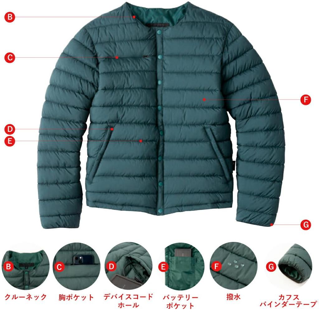 Куртка Cordura Crew Neck для холодной погоды EBA816, совместимая с блоком генерации тепла, легкая водоотталкивающая CORDURA Raijin Clothes Bigborn EARLY