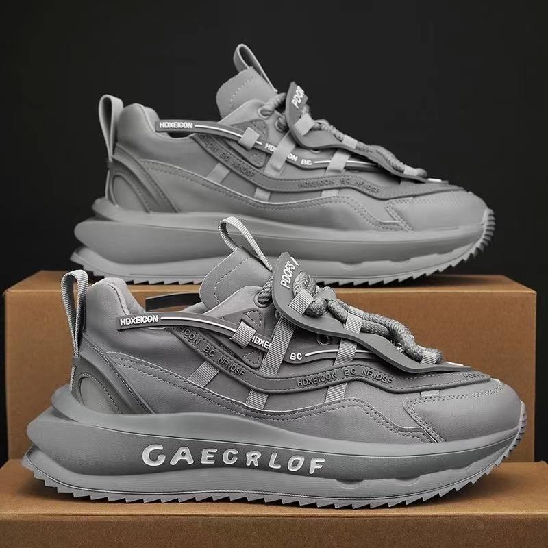 Модные дизайнерские массивные кроссовки для мужчин, покрытая подошва, модные кожаные дышащие повседневные кроссовки с увеличенной внутренней платформой