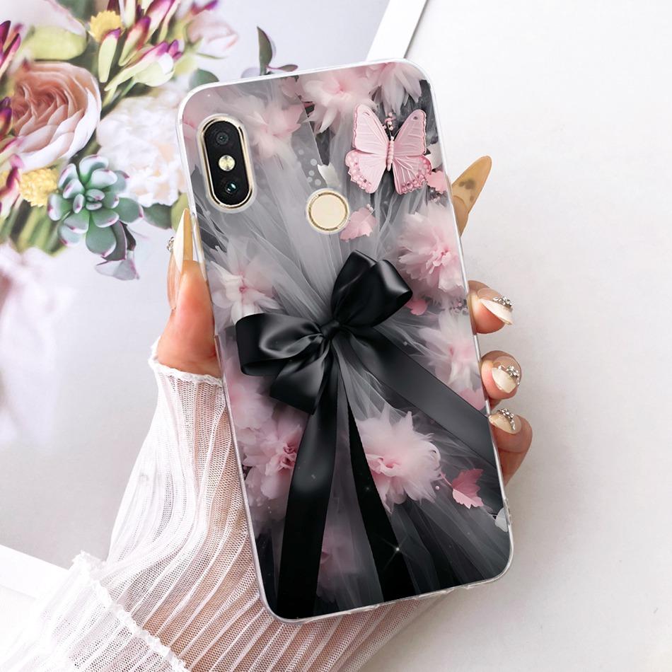 For Xiaomi Redmi Note 6 Pro Cute Flower Butterfly Cat Painted Case For Redmi Note6 Soft Silicone TPU Phone Cases