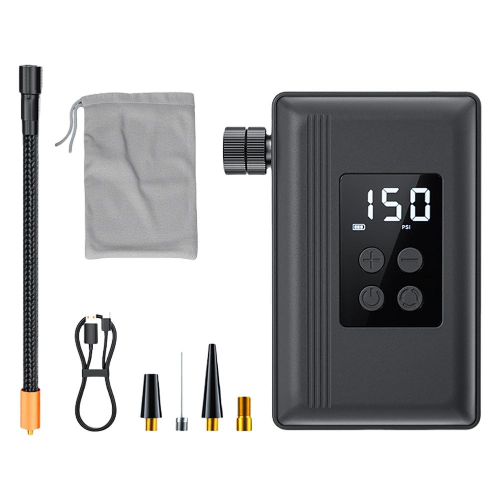 Fast Inflate Portable Pocket Bike Pump Auto Stop Rechargeable Compressor Tire Inflator Type-C Rechargeable Battery Bicycle Pump