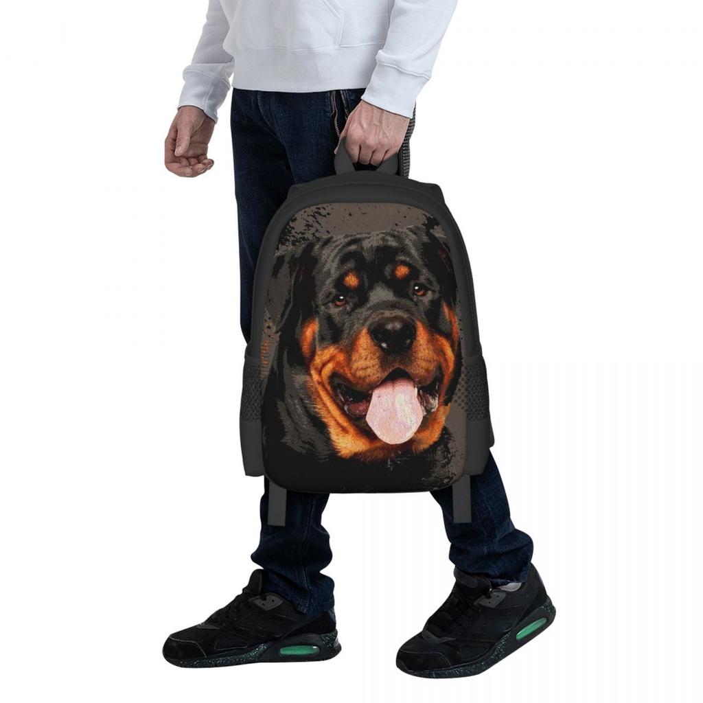 Rottweiler - Metzgerhund Digital Art Student Backpack School Bag Hiking Travel Daypack for Boys Girls Bookbag Shoulder Bags