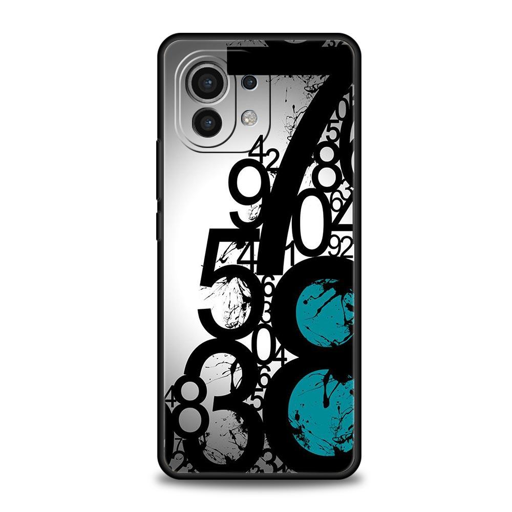 Чехол для телефона с узором из цифр для Xiaomi Mi 17 Pro Max 15 14 13 12 11 Ultra 15T 14T 13T 12T 11T Pro Lite Мягкий ТПУ Корпус Capas