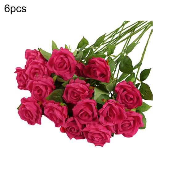 Искусственный цветок розы Реалистичная роза на длинном стебле Букет из искусственных шелковых роз на День святого Валентина Для дома Свадьбы Вечеринки Центральная композиция Цветочная композиция