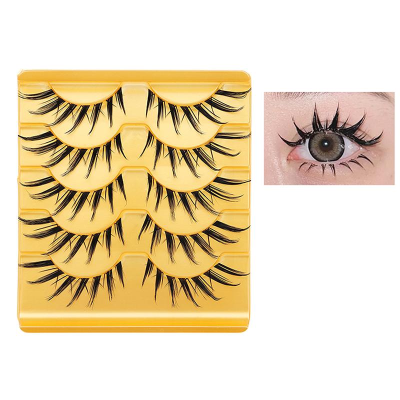 Ресницы Flying Fox 5 пар Можно сегментировать Самостоятельное наращивание ресниц Толстый завиток Накладные ресницы