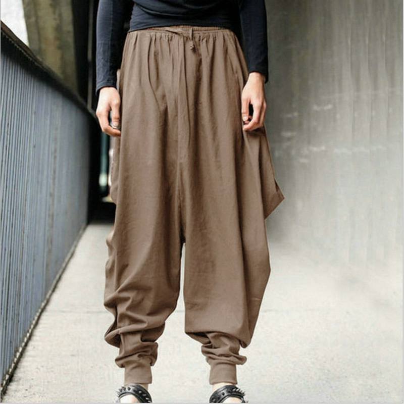 Hip Hop Punk Dance Pants Male High Elastic Waist Harem Vintage Loose Trousers Oversized S-5XL