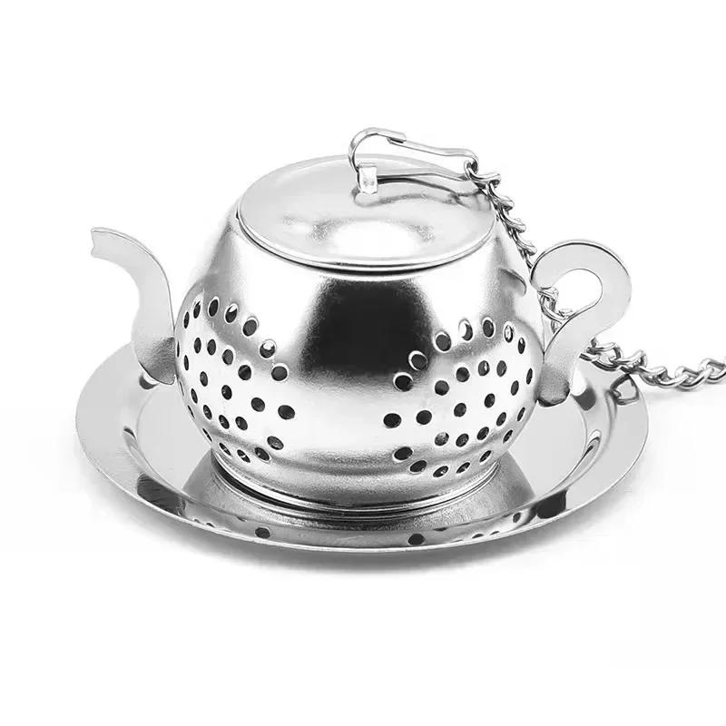 Strainer for Herbal Spice Teaware Ceremony Accessories Gold Teapot Shaped Stainless Steel Loose Leaf Tea Infuser Reusable Tea