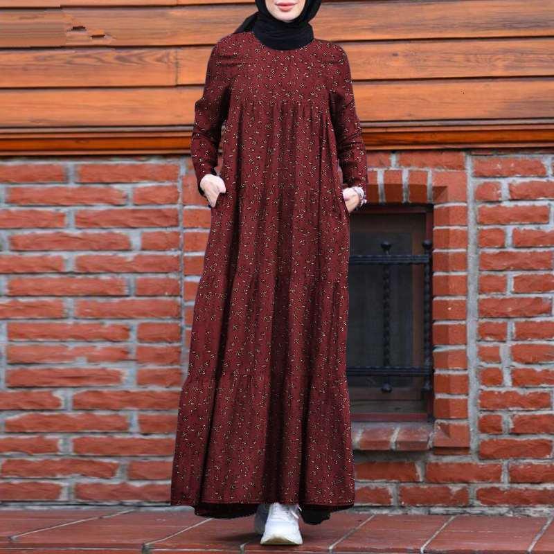 2025 Women's Middle Eastern Floral Vintage Cotton Linen Dress