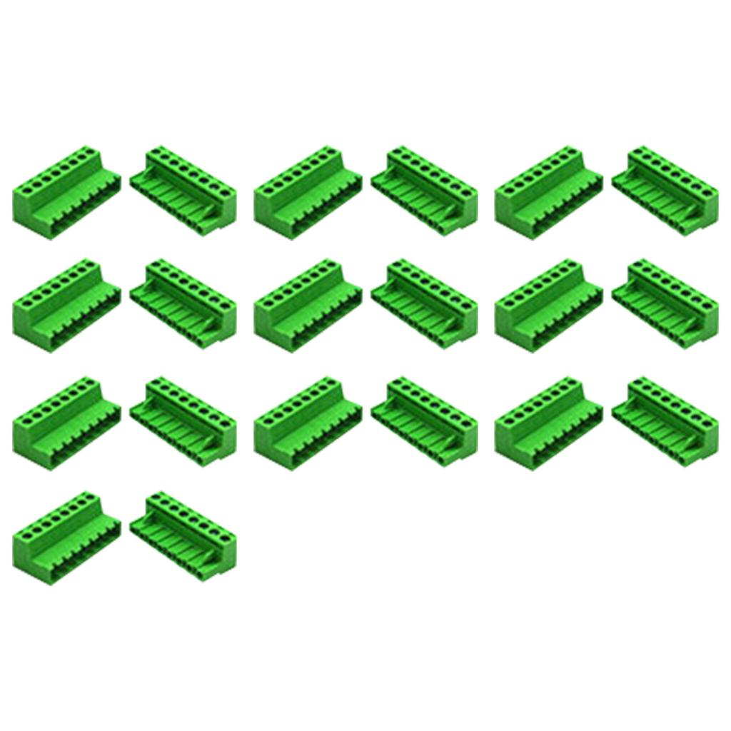 10 комплектов винтовых клеммных колодок с шагом 5,08 мм для монтажа на печатную плату, вставные клеммные колодки, штекерные и гнездовые разъемы