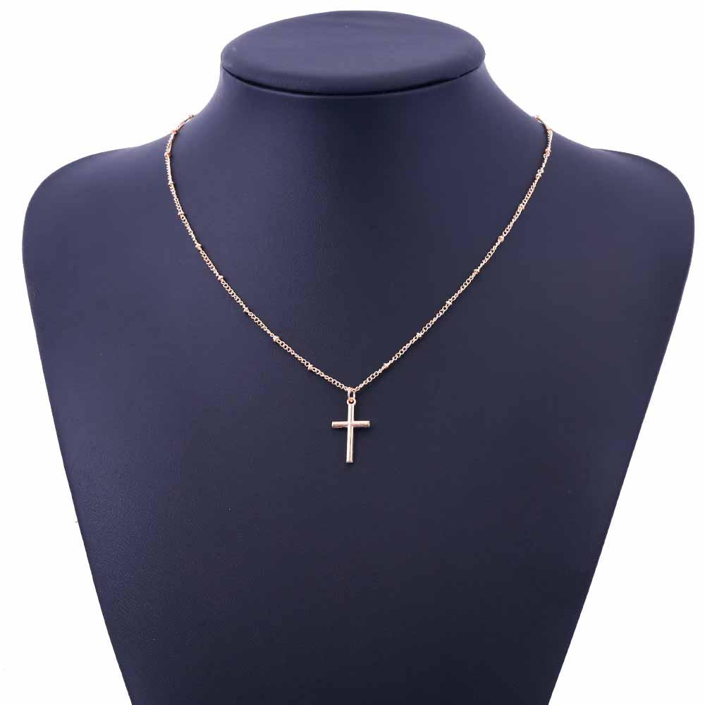 Fashion Simple Alloy Cross Pendant Necklace Female Charm Jewelry Party Gift