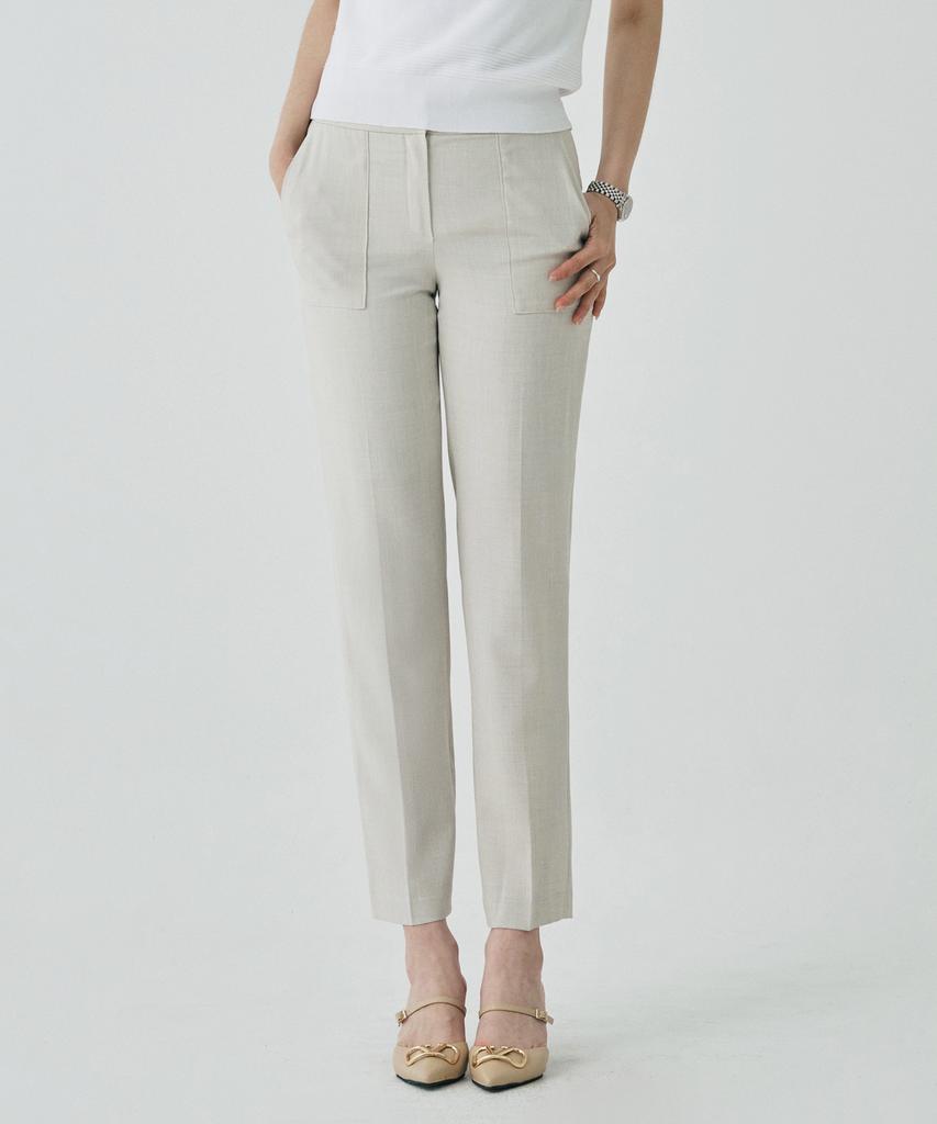 VISITINNEWYORK Out Pocket Hidden Button Basic Slacks (Vz5Lp90)