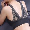 Women Elegant Bandeau Back Underwire Bra Anti Sagging Padded Wide Shoulder Straps Floral Lace Stitching Push Up Sport Breathable Brassiere Inner Wear