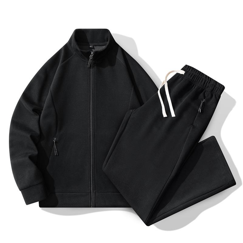 Leisure Sports Set Women's Two Piece Set Spring and Autumn Color Insertion Loose Breathable Splicing Stand Up Collar Coat Sports Running Set