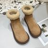Зимние ботинки из натуральной кожи, женская обувь, плюшевые, теплые, из коровьей кожи, матовые, на плоской подошве, короткие ботинки