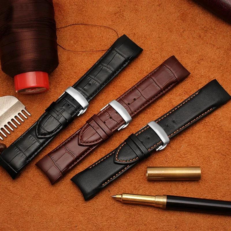 Ремешок из натуральной кожи для часов Tissot Curved End Watch Belt 1853 COUTURIER T035627A T035407A T035439 T035617 мужской ремешок 22 23 24 мм