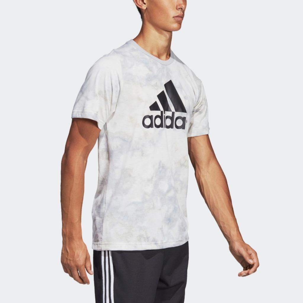 adidas Удобная влагоотводящая футболка с коротким рукавом и круглым вырезом, мужские топы, белая DP3124