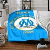 Custom Name Olympique de Marseille Theme Printed Blanket - Perfect for Couch, Bed, Travel & Outdoor Use | Machine Washable, Cozy & Durable.