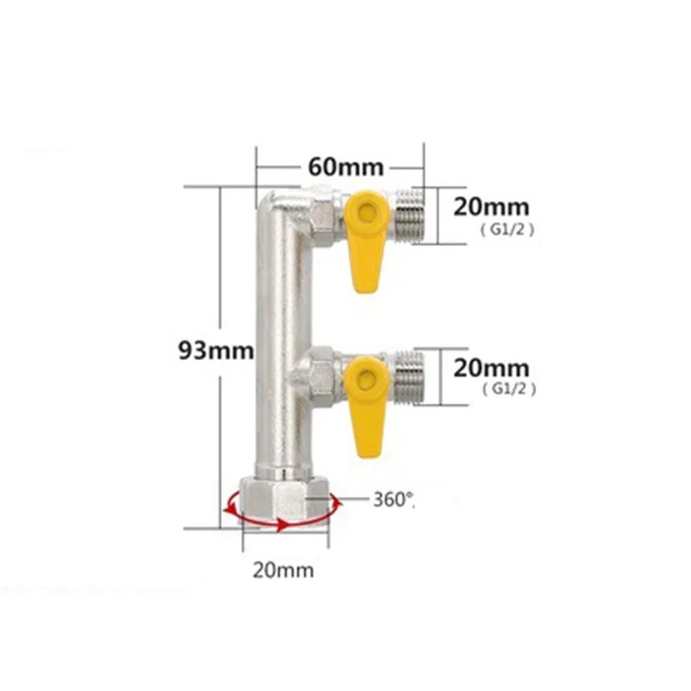 2/3 Switch Brass Diverter Valve Rustproof Thickened Y Shaped Ball Valve 1/2" Hose Barb Anti-leak Hose Pipe Barb Fitting Home