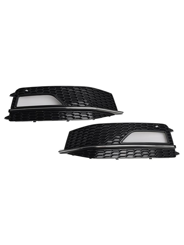 2PCS Bumper Fog Light Lamp Cover Grill Grille Fit A4 S-line S4 2013-2015