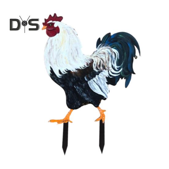 Металлический колышек для сада в виде петуха, устойчивый к погодным условиям, прочный, для наружного использования, патио, двора, газона, реалистичный, железный колышек для петуха, украшение