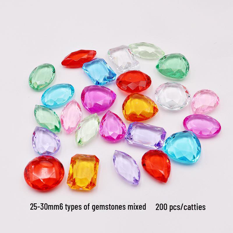 Kids' Gemstone Treasure Shell: Acrylic Diamond and Conch Archaeological Toy.