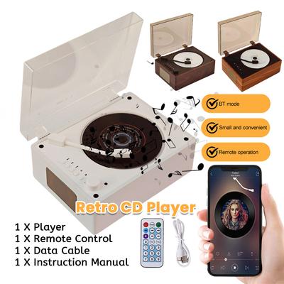 Портативный CD-плеер Перезаряжаемый Поддержка CD BT USB 3,5 мм AUX CD Музыкальный плеер Bluetooth-совместимый 5.0 Настольный CD-плеер для телефона