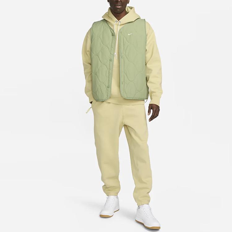 Nike Флисовые брюки Solo Swoosh Team Gold/White для мужчин в уличном стиле DX1364-783