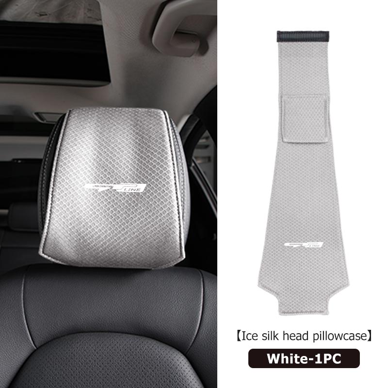 AANU1 Universal Car Seat Headrest Ice Silk Head Pillow Dustproof Cover For KIA gt gtline Xline ceed Forte RIO STINGER Seltos K3 K4