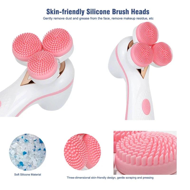 Spin Electric Face Brush Silicone Facial Cleansing Brush For Skin Deep Cleaning Blackhead Removal Pore Cleaner Beauty Face Tools